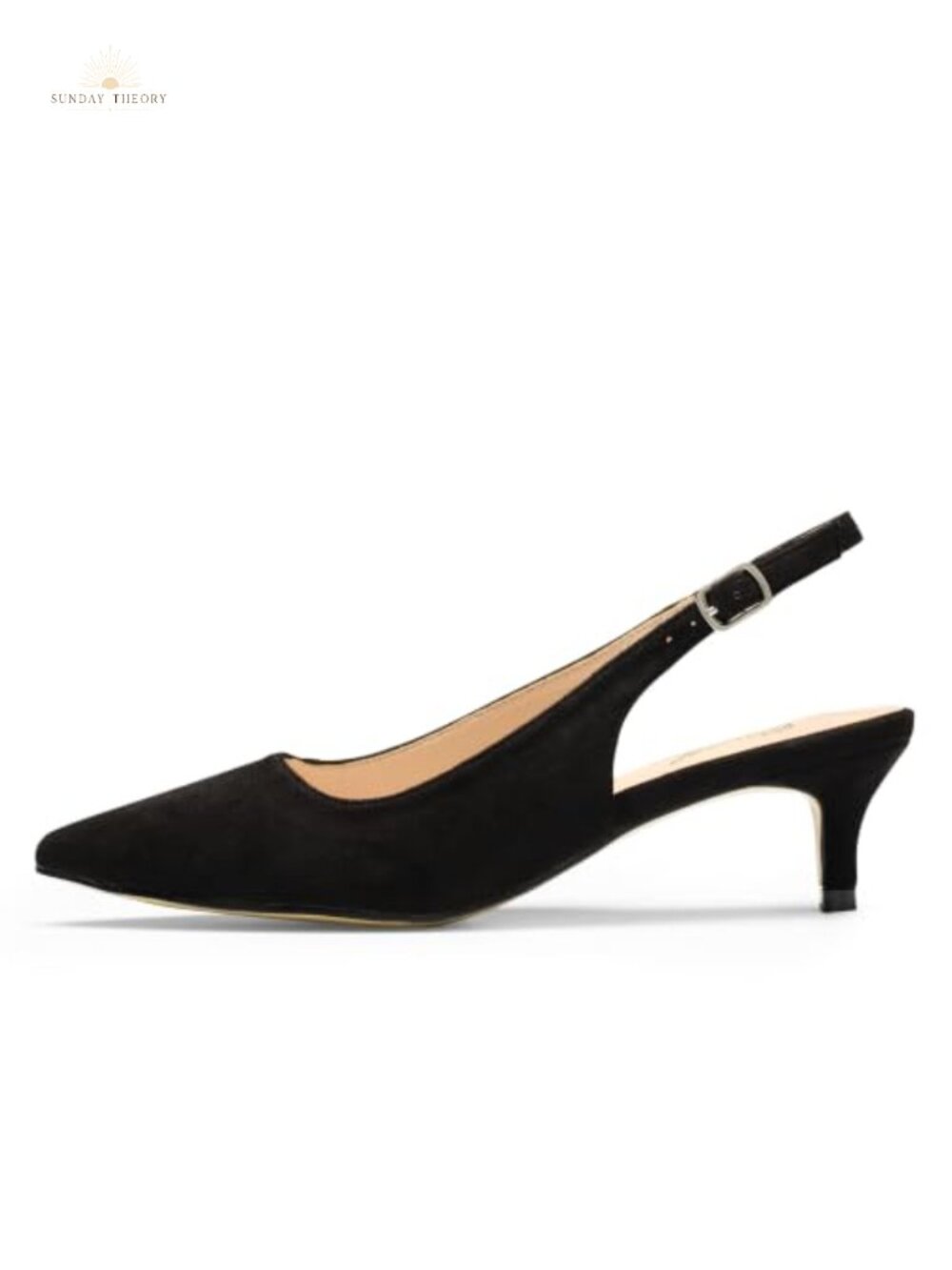 Women's Kitten Heels Closed Toe Slingback Pumps Pointed Toe Buckle Work Office
